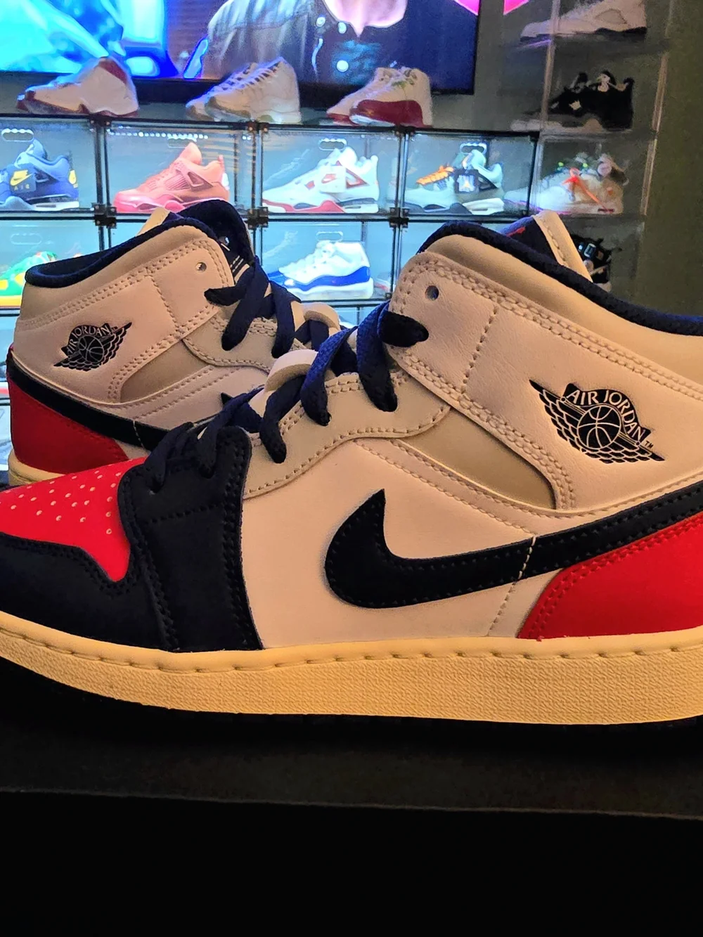 Nike Air Jordan High-Top Sneakers - Red/Blue/White